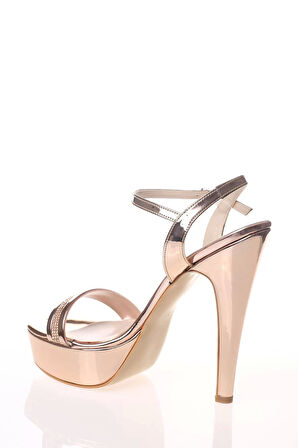 Kadın Moda Şık Rose Ayna Yol Taş Topuklu Zarif Tasarım Düğün Nişan Gece Abiye Ayakkabı