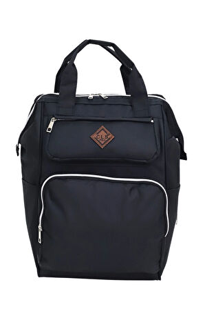 Termal Bölmeli Siyah Anne Bebek Sırt Çantası Geniş Hacimli Bebek Bakım Çantası Bebek Arabası Uyumlu