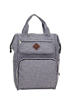 Termal Bölmeli Gri Anne Bebek Sırt Çantası Geniş Hacimli Bebek Bakım Çantası Bebek Arabası Uyumlu