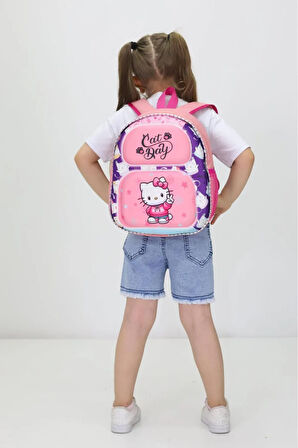 Hello Kitty Temalı Sevimli ve Şık Ortopedik Anaokulu ve İlkokul Çantası