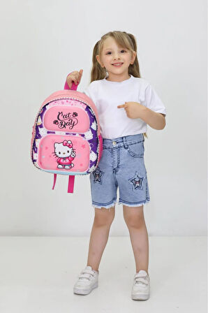 Hello Kitty Temalı Sevimli ve Şık Ortopedik Anaokulu ve İlkokul Çantası