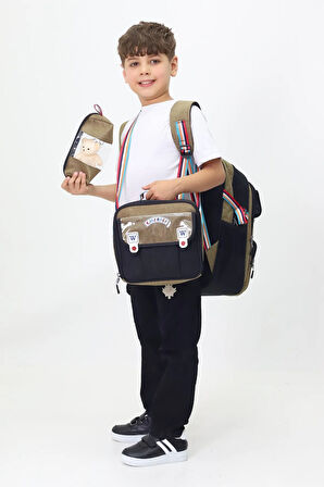 18 Varsity 3'lü Okul Çanta Sırt Çantası Beslenme Çantası Kalemlik İlkokul Peluş Oyuncak Hediyeli