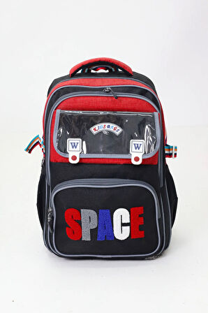 Space Yazılı 3'lü Çanta Seti Sırt Çantası Beslenme Çantası Kalemlik İlkokul Peluş Oyuncak