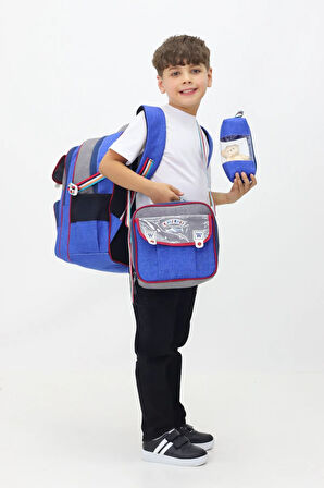 Sauce 3'lü Okul Çanta Seti Sırt Çantası Beslenme Çantası Kalemlik İlkokul Peluş Oyuncak Hediyeli