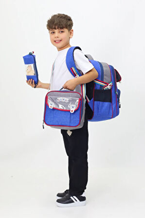 Sauce 3'lü Okul Çanta Seti Sırt Çantası Beslenme Çantası Kalemlik İlkokul Peluş Oyuncak Hediyeli