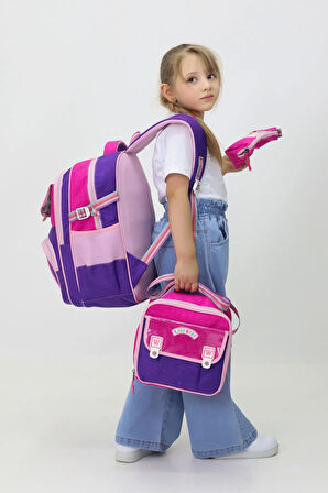 Okul Çanta Seti Sırt Çantası Beslenme Çantası Kalemlik Peluş Oyuncak Hediyeli 3'lü Set