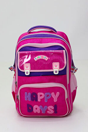 Happy Days 3'lü Kız Çanta Seti Sırt Çantası Beslenme Çantası Kalemlik İlkokul Peluş Oyuncak Hediyeli