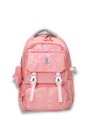 Somon Pembe Çocuk Okul Çantası Parlak Varak Desenli İlkokul Ortaokul Günlük Kullanım Sırt Çantası