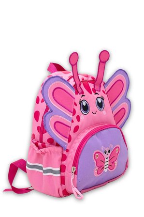 Anaokulu Kız Çocuk Sırt Çantası Sevimli Kelebek Figürlü Pembe Mor Desenli