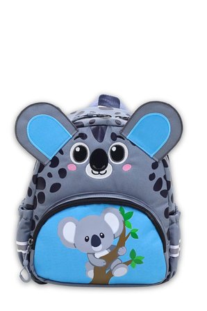 Anaokulu Kız Erkek Çocuk Sırt Çantası Sevimli Koala Figürlü Gri Mavi Desenli