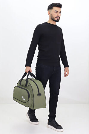 Haki Spor ve Seyahat Çantası – Ayakkabı Bölmeli, Su Geçirmez, Omuz Askılı Antrenman Çantası