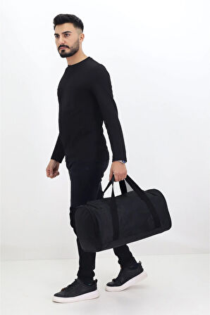 Siyah Spor ve Seyahat Çantası – Ayakkabı Bölmeli, Su Geçirmez, Omuz Askılı Antrenman Çantası