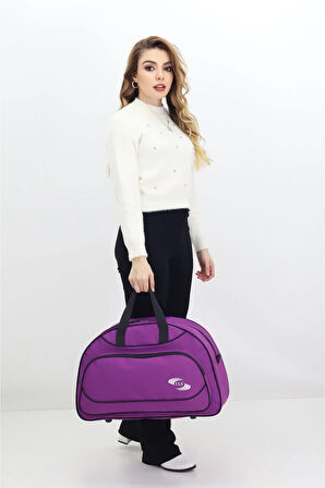 Mor Spor ve Seyahat Çantası – Ayakkabı Bölmeli, Su Geçirmez, Omuz Askılı Antrenman Çantası