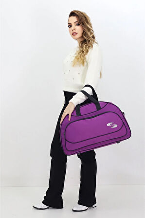 Mor Spor ve Seyahat Çantası – Ayakkabı Bölmeli, Su Geçirmez, Omuz Askılı Antrenman Çantası