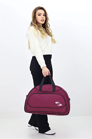 Bordo Spor ve Seyahat Çantası – Ayakkabı Bölmeli, Su Geçirmez, Omuz Askılı Antrenman Çantası