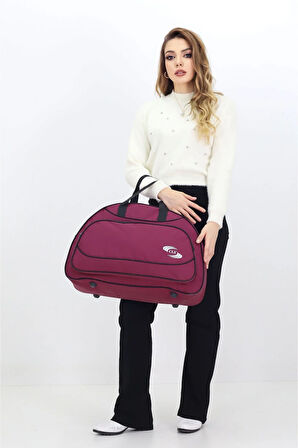 Bordo Spor ve Seyahat Çantası – Ayakkabı Bölmeli, Su Geçirmez, Omuz Askılı Antrenman Çantası