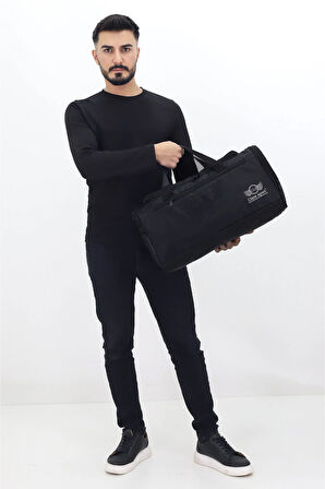 Siyah Spor ve Seyahat Çantası – Ayakkabı Bölmeli, Su Geçirmez, Omuz Askılı Antrenman Çantası