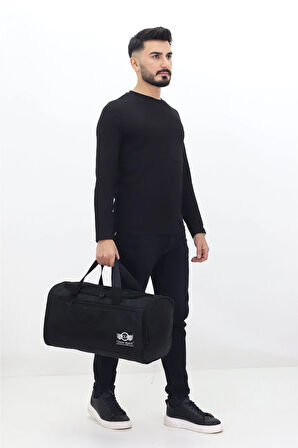 Siyah Spor ve Seyahat Çantası – Ayakkabı Bölmeli, Su Geçirmez, Omuz Askılı Antrenman Çantası