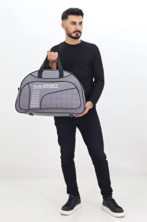 Gri Spor ve Seyahat Çantası – Ayakkabı Bölmeli, Su Geçirmez, Omuz Askılı Antrenman Çantası