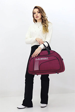 Bordo Spor ve Seyahat Çantası – Ayakkabı Bölmeli, Su Geçirmez, Omuz Askılı Antrenman Çantası