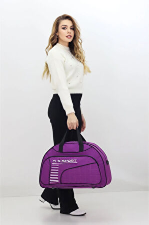 Mor Spor ve Seyahat Çantası – Ayakkabı Bölmeli, Su Geçirmez, Omuz Askılı Antrenman Çantası