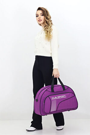 Mor Spor ve Seyahat Çantası – Ayakkabı Bölmeli, Su Geçirmez, Omuz Askılı Antrenman Çantası