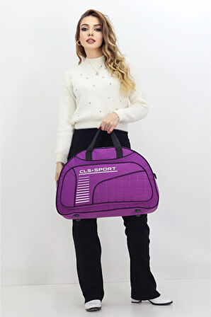 Mor Spor ve Seyahat Çantası – Ayakkabı Bölmeli, Su Geçirmez, Omuz Askılı Antrenman Çantası