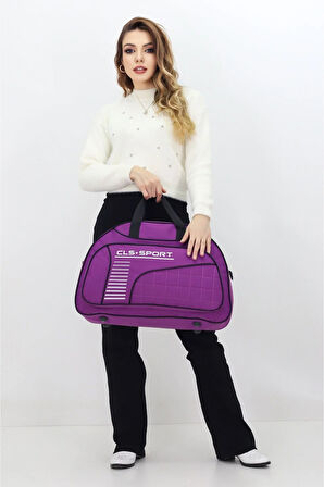 Mor Spor ve Seyahat Çantası – Ayakkabı Bölmeli, Su Geçirmez, Omuz Askılı Antrenman Çantası