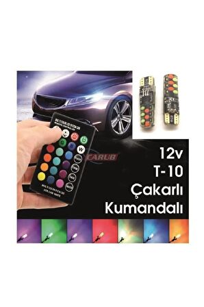 Ampül 2 Adet Led 7 Renkli Çakarlı Kumandalı Işık Şiddet Ayarlı