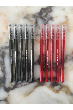 Büro Tükenmez Kalem 1.0mm 5 Kırmızı - 5 Siyah (10 Adet)