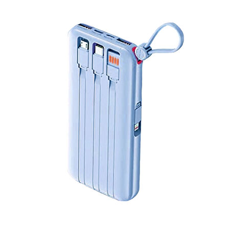 Hızlı Şarj Powerbank Type-C 37W 10000mAh Kendinden Kablolu Powerbank HIZLI