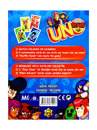 Uno Brawl Stars Resimli Oyun Kartı