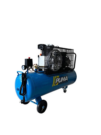 PUMA 100 Litre Yağlı Pistonlu Kompresör 3 HP, 8 Bar, 220 Volt