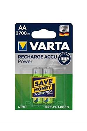 2700mAH 1.2v AA Şarjlı Kalem Pil 2li Blister