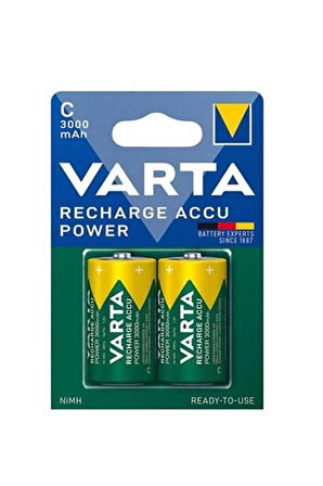 3000mAh 56714 Şarjlı C Size Orta Boy Pil 2li Blister
