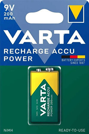 Accu Power 9V 200mAh Şarjlı Pil Tekli Paket