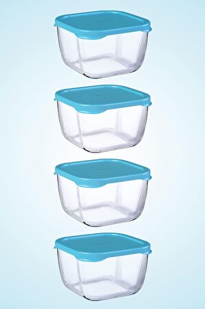 Paşabahçe snowbox kapaklı cam saklama kabı 5 li