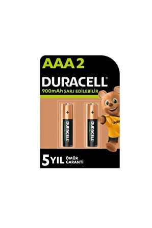 900 mAh Şarjlı AAA İnce Kalem Pil 2'li Paket