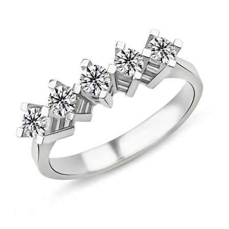 Harem Altın 0.70 Karat G Renk Beştaş Pırlanta Yüzük PB544