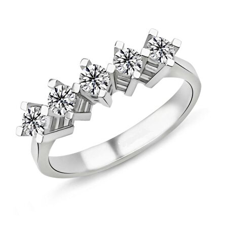 0.60 Karat D Renk Beştaş Pırlanta Yüzük PB582