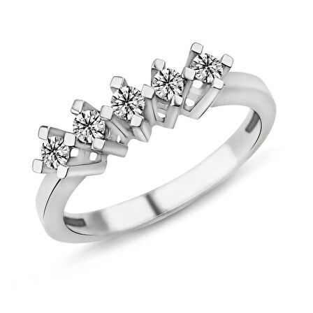 Harem Altın 0.66 Karat F Renk Beştaş Pırlanta Yüzük PB589