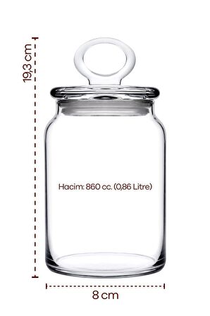 Paşabahçe 96762 Vakumlu 860 ml Cam Kavanoz 6'lı