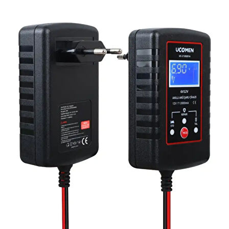Ucomen 6/12V 2A Siyah Akü Şarj Cihazı (UC-C120201A)