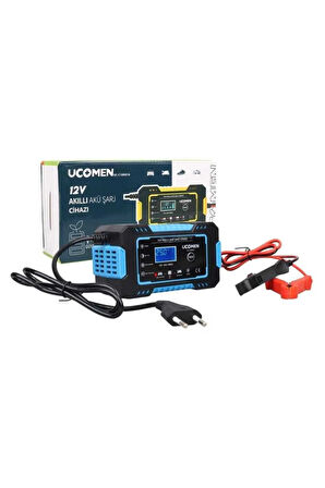 12V 6A Akıllı Akü Şarj Cihazı Otomatik LCD Ekran (UC-C120501A)