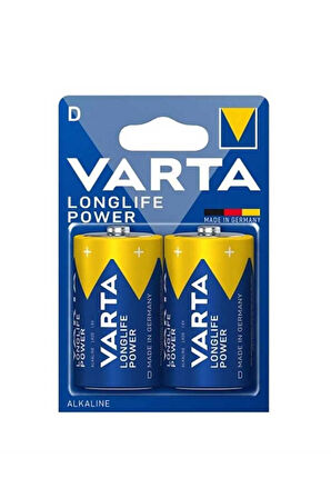 LONGLİFE POWER ALKALİN VARTA 2 Lİ PAKET BÜYÜK D BOY