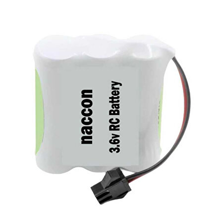 Naccon 3.6V 1100mAh Siyah Soketli Şarjlı Oyuncak Pili AA Kalem Pilli