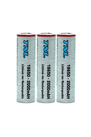 3 Adet TNL 18650 2000mAH 3.7V 30A Discharge Li-ion Başlıksız Şarjlı Pil