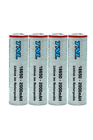 4 Adet TNL 18650 30A Discharge 2000mAH 3.7 Li-ion Başlıksız Şarjlı Pil