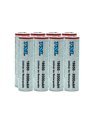 8 Adet TNL 18650 2000mAH 3.7V 30A Discharge Li-ion Başlıksız Şarjlı Pil