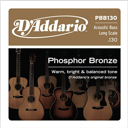 DADDARIO PBB130 AKUSTİK BASS TEK TEL, PHOSPHOR BRONZE, 0.130
